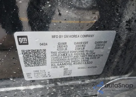 2025 Buick Encore Gx Sport Touring Fwd z USA, uszkodzony, nr VIN KL4AMDSL4SB011320